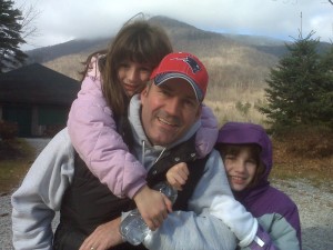 Me and the girls - Mt. Equinox in the backdrop. 